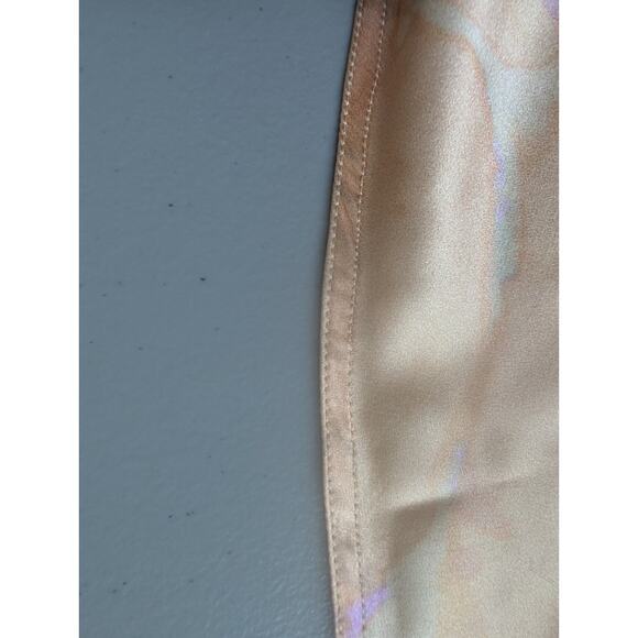 NWD Polo Ralph Lauren Rily 100% Silk Tie Collar Maxi Dress Sz 4 Peach Dye #1H458 - Picture 11 of 14